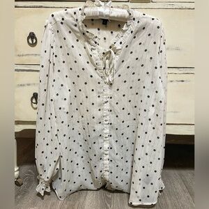 Torrid Black and White Polka Dot Blouse